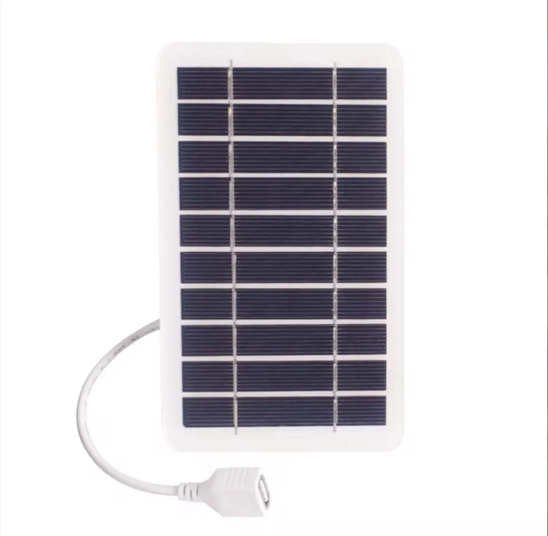 Cargador Solar Portátil USB 2W 5V para Celulares y Dispositivos – Ideal para Camping y Aventuras