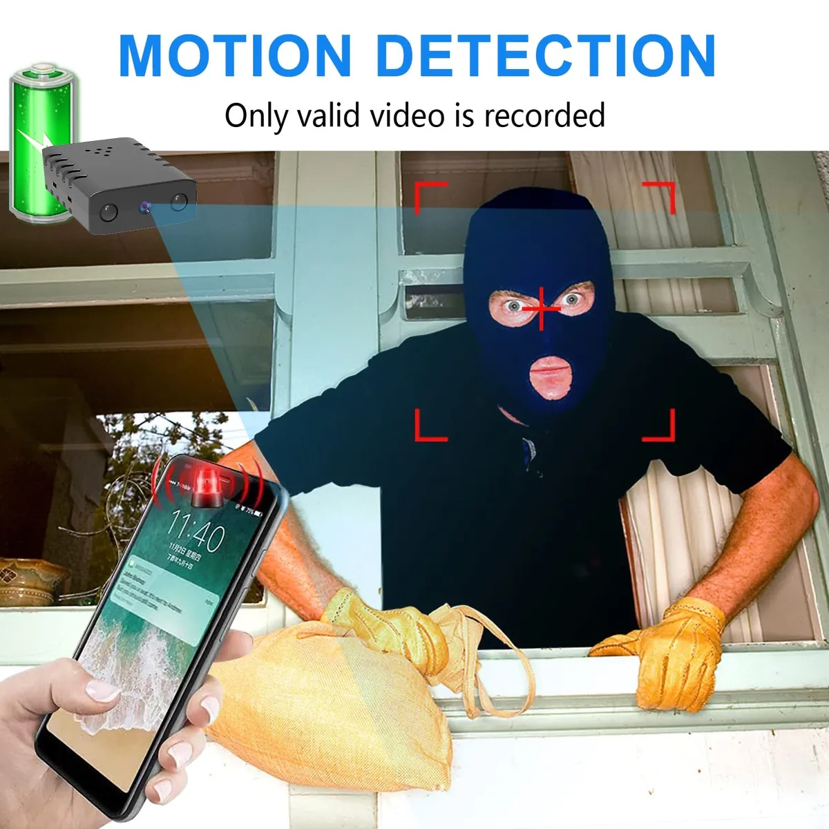 Mini Cámara de Seguridad Inalámbrica C9 HD1080P | Visión Nocturna