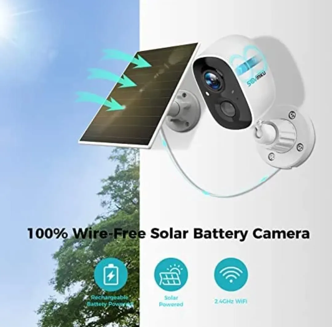 Cámara de Seguridad Solar 1080P con WiFi y Visión Nocturna