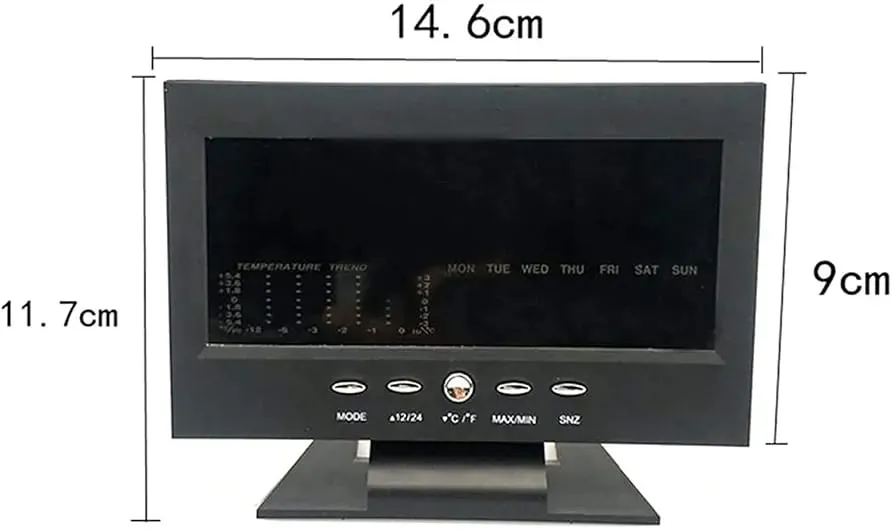 Reloj Despertador Digital con Termómetro e Higrómetro LCD