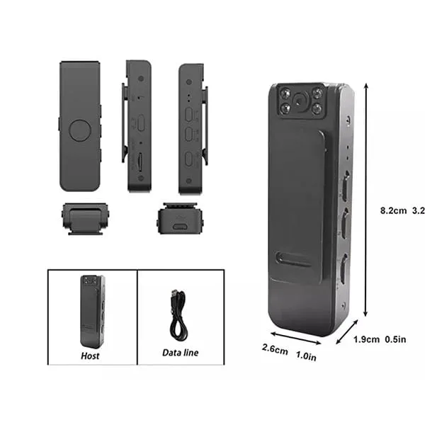 Cámara Corporal 1080P WiFi con Visión Nocturna y Grabación Prolongada