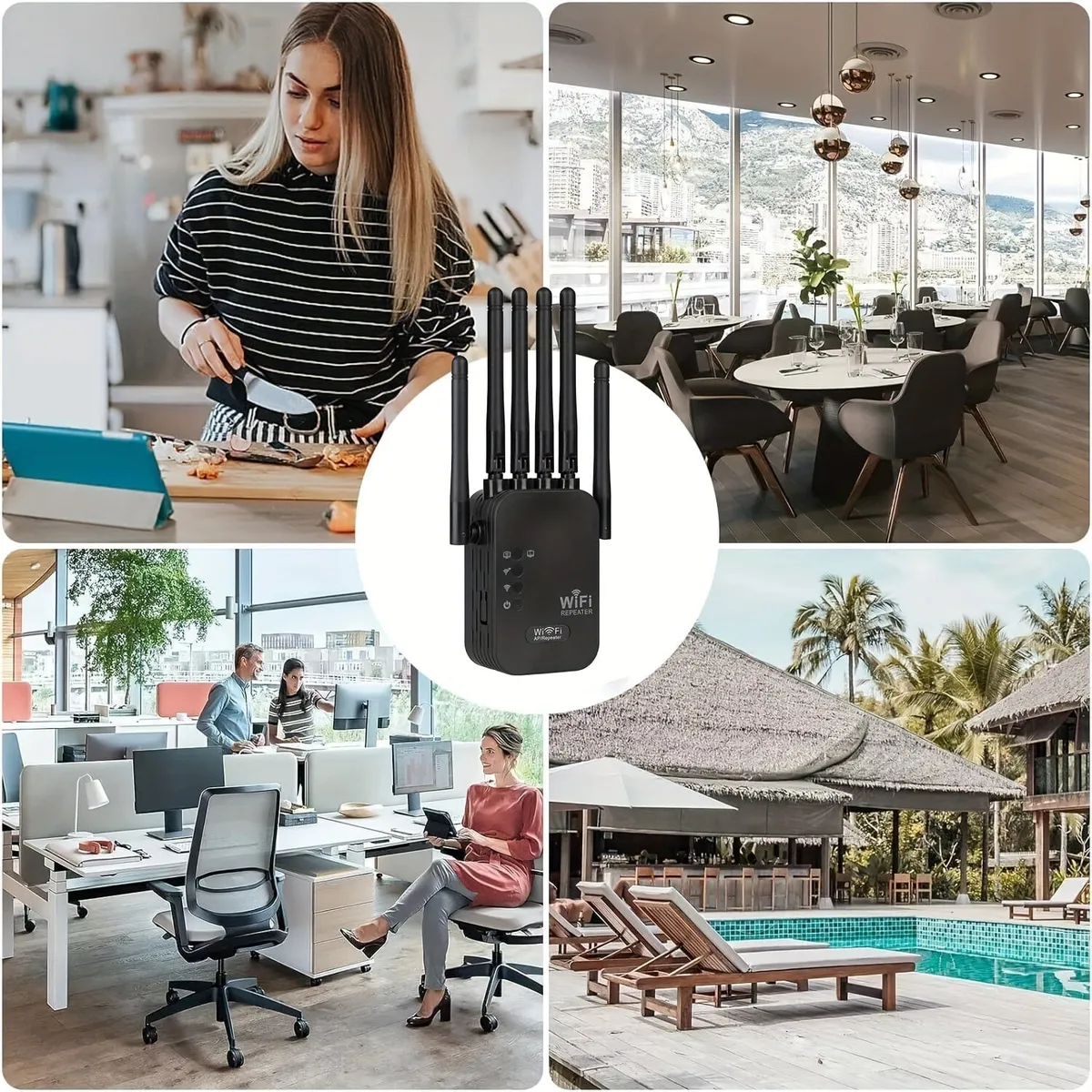 Repetidor WiFi 6 con 6 antenas – 1200Mbps