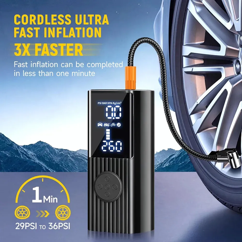 Compresor de Aire Portátil Inteligente – 5 Modos, Batería Recargable y Power Bank