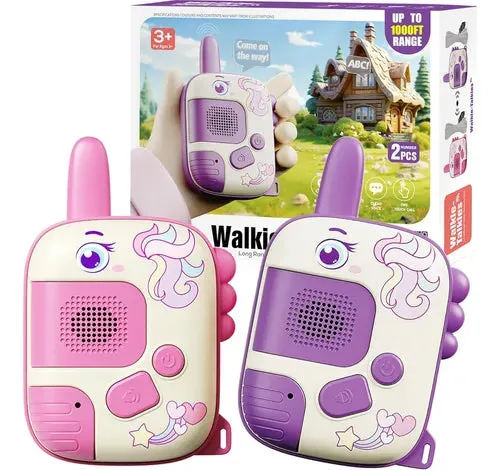 Walkie-Talkies para Niños Pack x2 – Juegos Divertidos, Unicornios y Dinosaurios