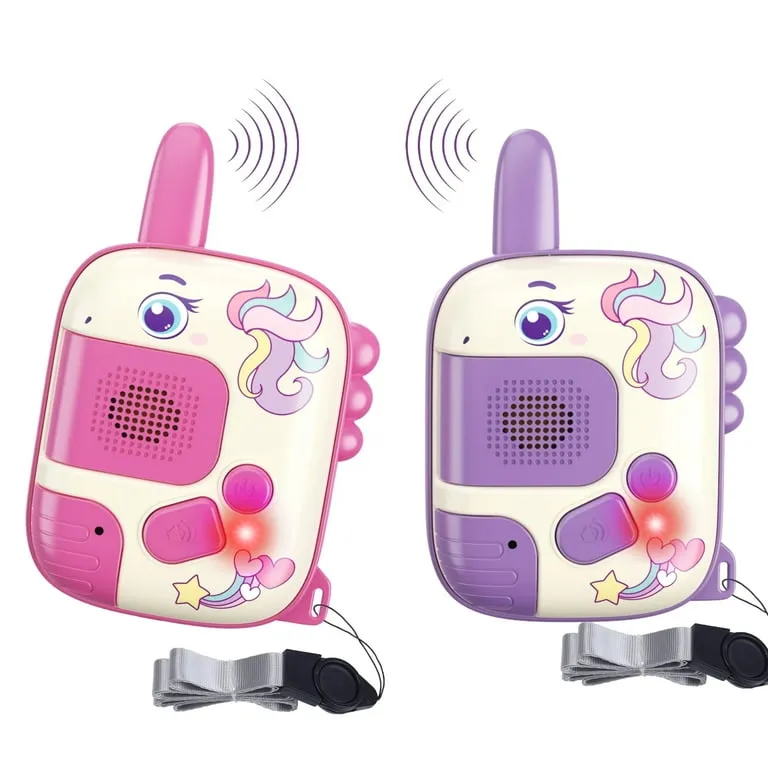 Walkie-Talkies para Niños Pack x2 – Juegos Divertidos, Unicornios y Dinosaurios