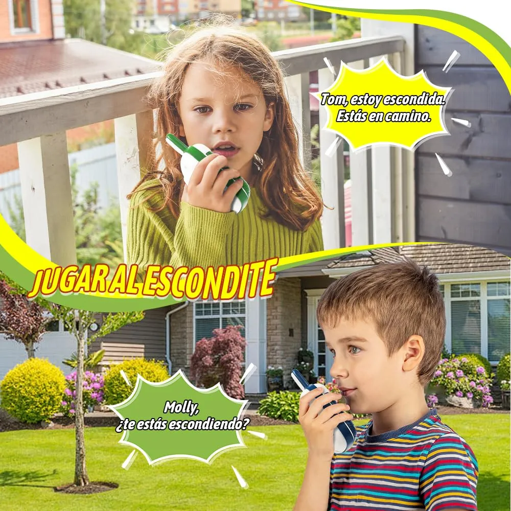 Walkie-Talkies para Niños Pack x2 – Juegos Divertidos, Unicornios y Dinosaurios