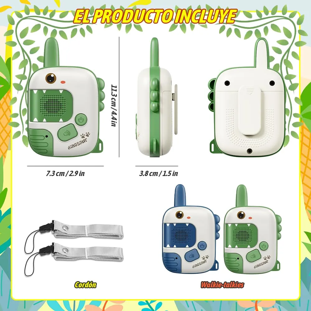 Walkie-Talkies para Niños Pack x2 – Juegos Divertidos, Unicornios y Dinosaurios