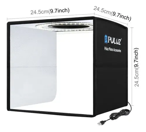 Caja de Estudio Fotográfico con Luz LED Regulable – 40×40×40 cm para Fotos Profesionales de Productos