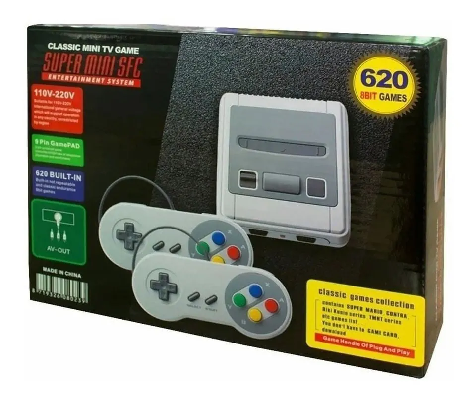 Consola Retro Estilo Super Nintendo – Super Mini SFC con 620 Juegos Clásicos Integrados
