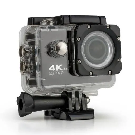Cámara Deportiva 4K Ultra HD WiFi Sumergible hasta 40 m – Con Accesorios y Control Remoto
