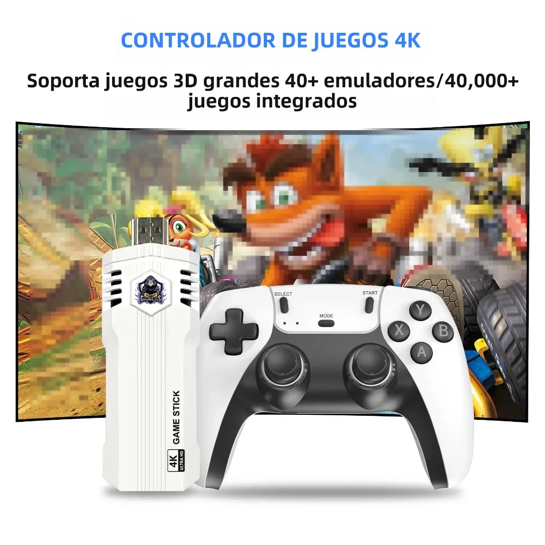 Game Stick X2 PLUS MAX – Consola Retro +55.000 Juegos | 40 Emuladores | 2 Mandos Inalámbricos