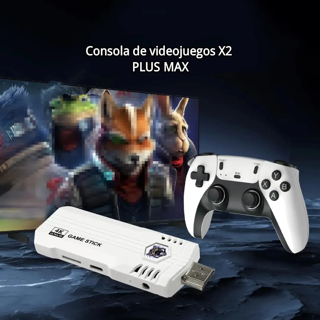 Game Stick X2 PLUS MAX – Consola Retro +55.000 Juegos | 40 Emuladores | 2 Mandos Inalámbricos
