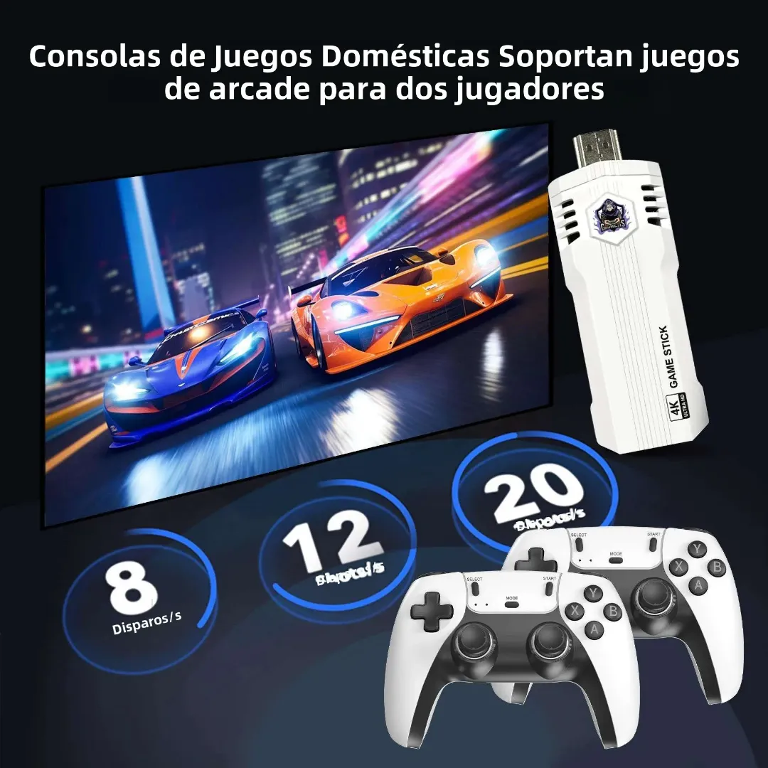 Game Stick X2 PLUS MAX – Consola Retro +55.000 Juegos | 40 Emuladores | 2 Mandos Inalámbricos