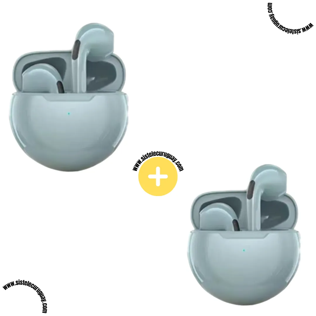 Auriculares Inalámbricos PRO6 (Pack x2) con Bluetooth 5.0, Control Táctil y Caja de Carga | Compatibles con iOS y Android