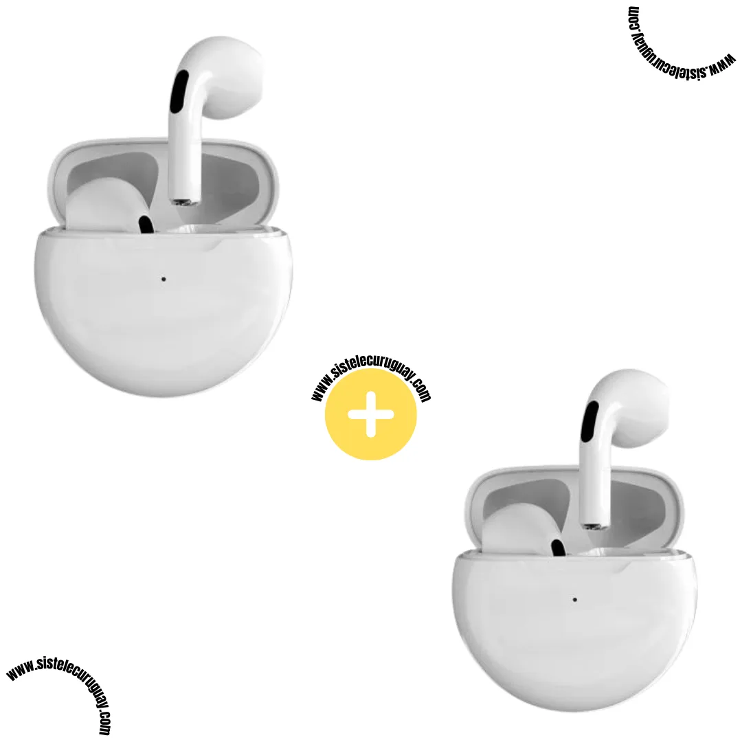 Auriculares Inalámbricos PRO6 (Pack x2) con Bluetooth 5.0, Control Táctil y Caja de Carga | Compatibles con iOS y Android