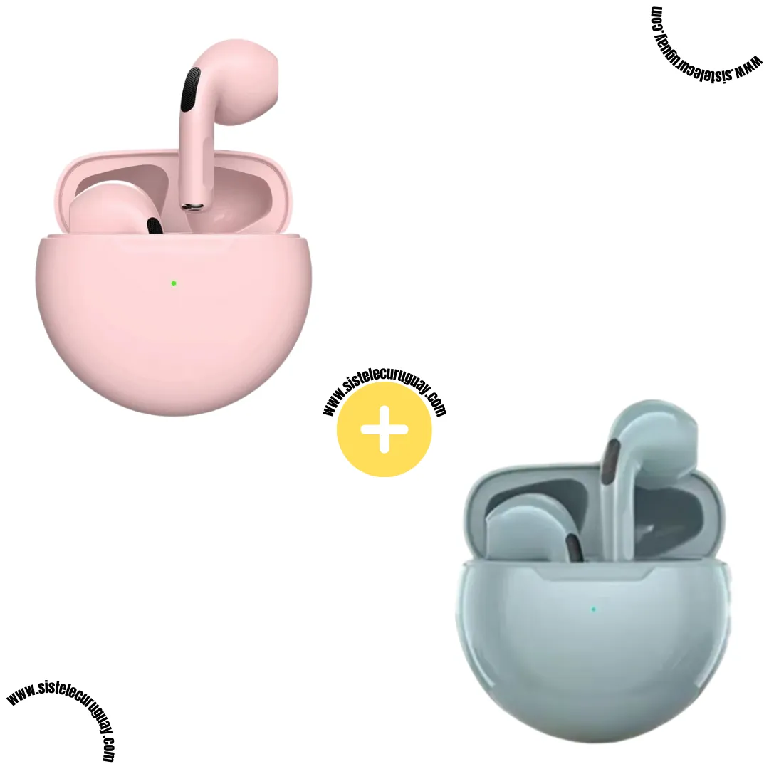 Auriculares Inalámbricos PRO6 (Pack x2) con Bluetooth 5.0, Control Táctil y Caja de Carga | Compatibles con iOS y Android