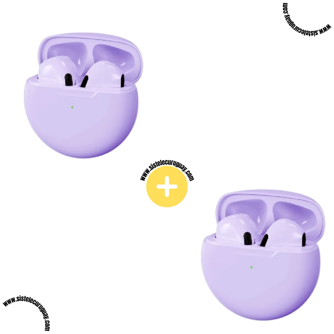 Auriculares Inalámbricos PRO6 (Pack x2) con Bluetooth 5.0, Control Táctil y Caja de Carga | Compatibles con iOS y Android