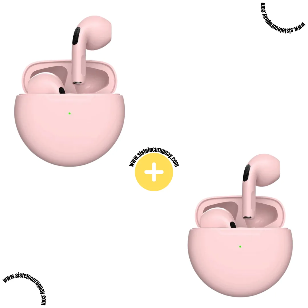 Auriculares Inalámbricos PRO6 (Pack x2) con Bluetooth 5.0, Control Táctil y Caja de Carga | Compatibles con iOS y Android
