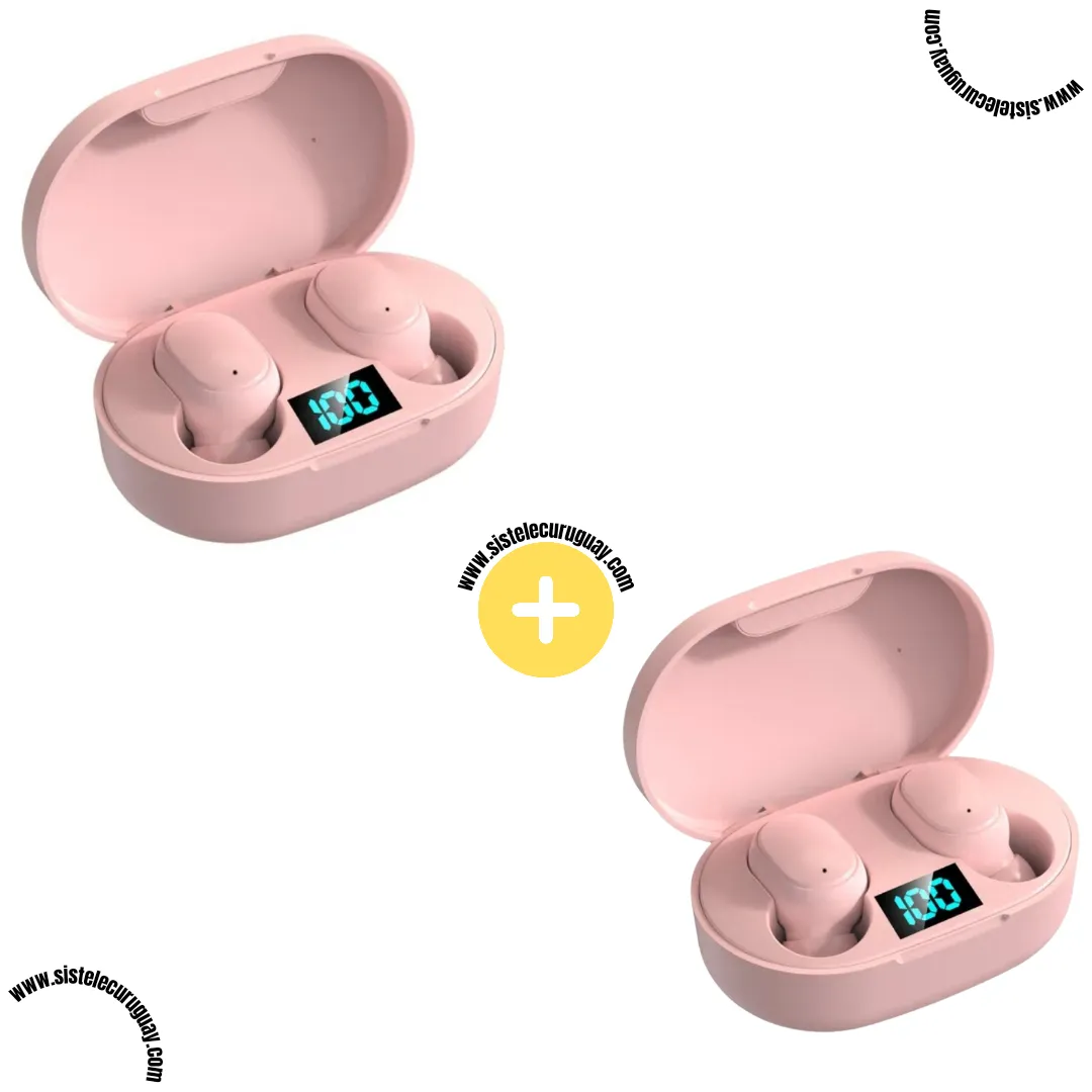 Auriculares Inalámbricos E6S (Pack x2) con Bluetooth 5.0, Control Táctil y Caja de Carga | Compatibles iOS y Android