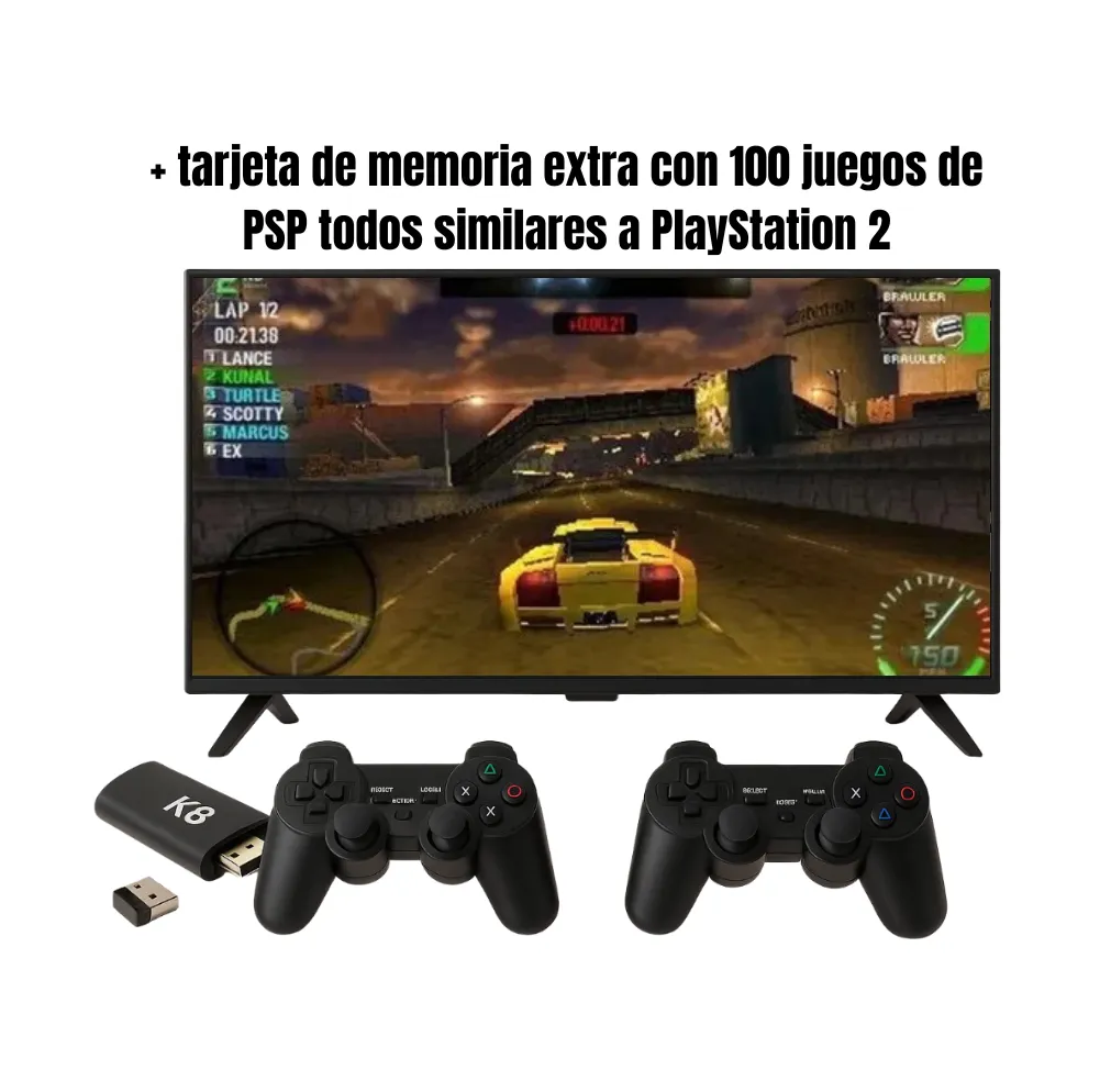 Game Stick GD10 – Consola Retro +48.000 Juegos | 40 Emuladores | MicroSD con 100 Juegos de PSP todos similares a Playstation 2