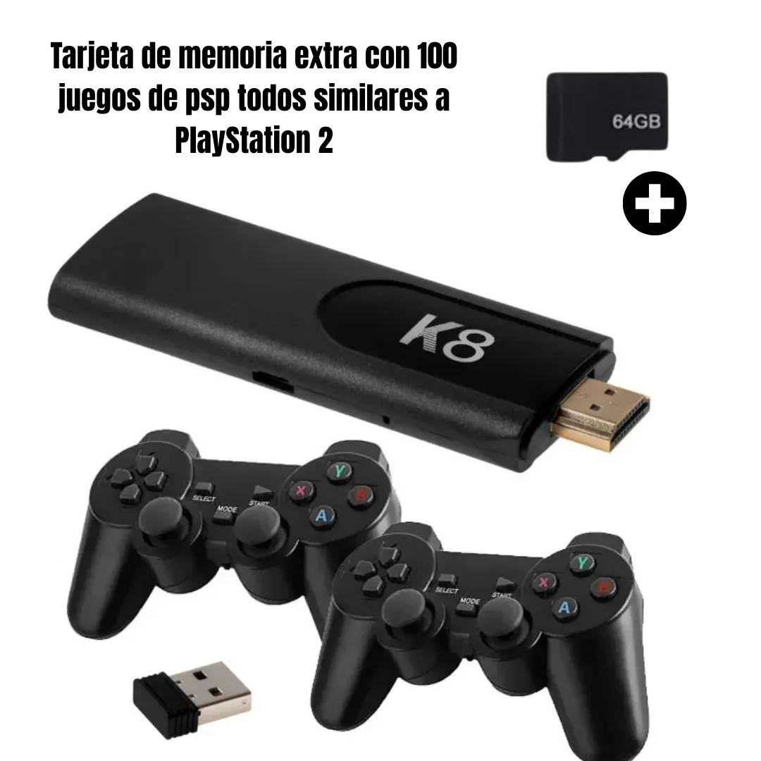 Game Stick GD10 – Consola Retro +48.000 Juegos | 40 Emuladores | MicroSD con 100 Juegos de PSP todos similares a Playstation 2