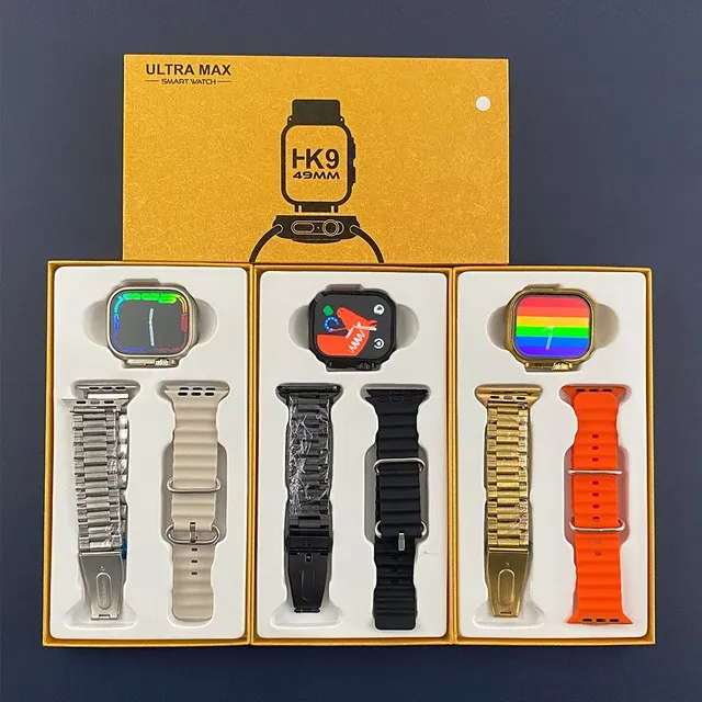 Smartwatch HK9 Ultra Max Serie 9 con Dos Mallas | Llamadas, Salud y Notificaciones Inteligentes