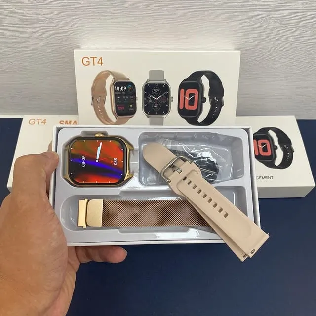 Smartwatch GT4 Serie 9 | Con Llamadas, Salud y Correas de Silicona y Metal