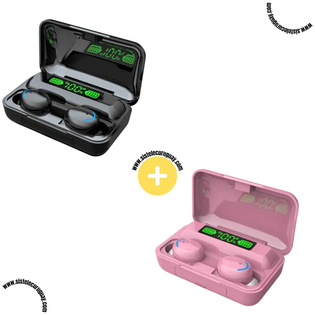 2 Auriculares Inalámbricos F9 con Caja Power Bank, Pantalla LED y Batería de Larga Duración | Bluetooth 5.0