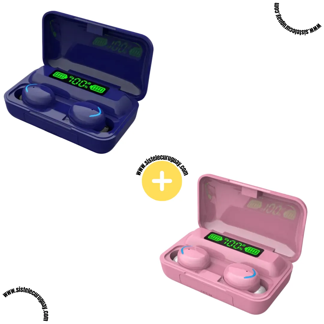 2 Auriculares Inalámbricos F9 con Caja Power Bank, Pantalla LED y Batería de Larga Duración | Bluetooth 5.0