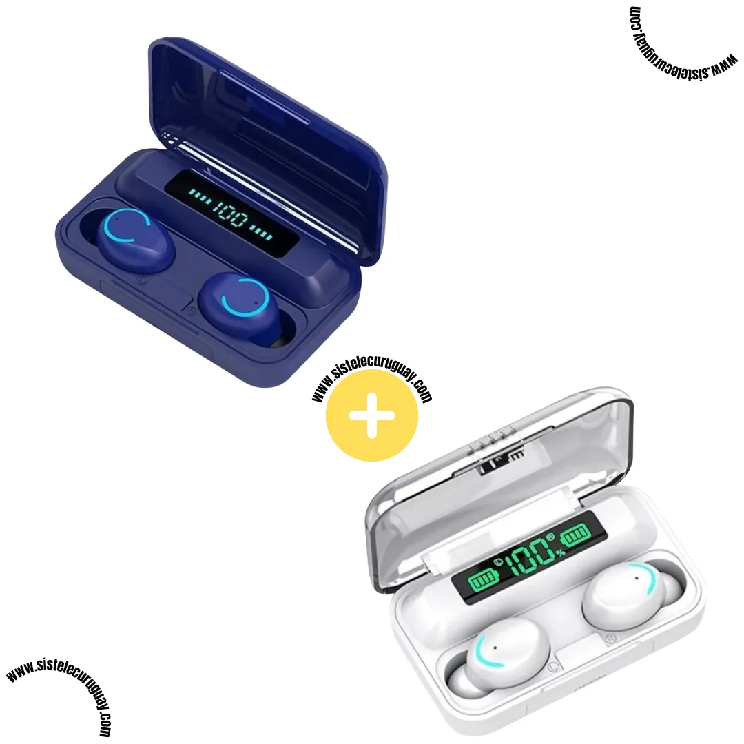 2 Auriculares Inalámbricos F9 con Caja Power Bank, Pantalla LED y Batería de Larga Duración | Bluetooth 5.0