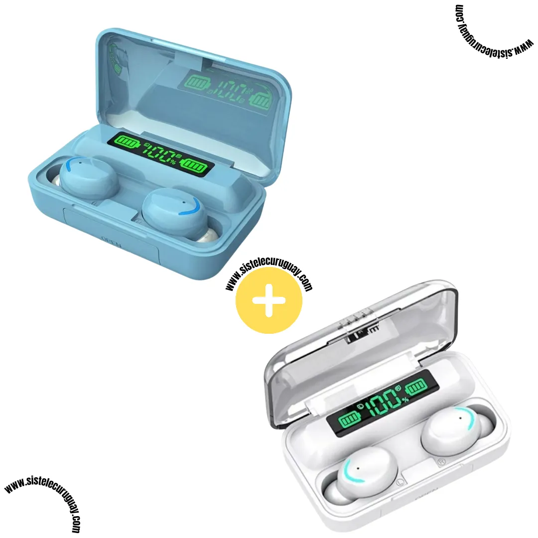 2 Auriculares Inalámbricos F9 con Caja Power Bank, Pantalla LED y Batería de Larga Duración | Bluetooth 5.0