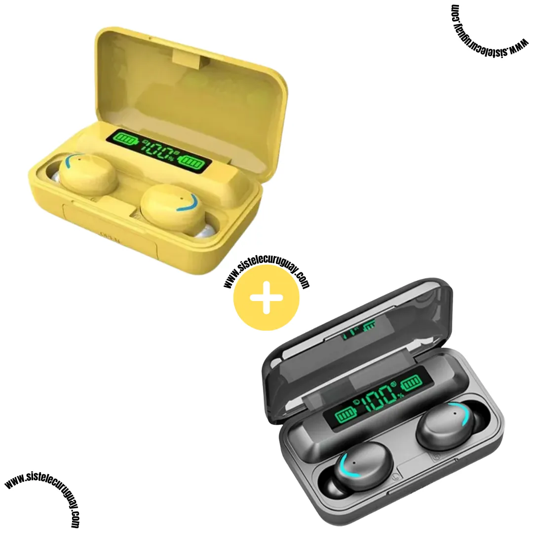 2 Auriculares Inalámbricos F9 con Caja Power Bank, Pantalla LED y Batería de Larga Duración | Bluetooth 5.0