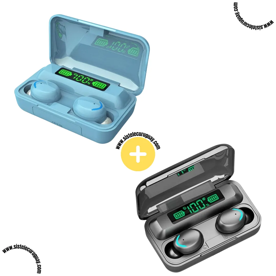 2 Auriculares Inalámbricos F9 con Caja Power Bank, Pantalla LED y Batería de Larga Duración | Bluetooth 5.0