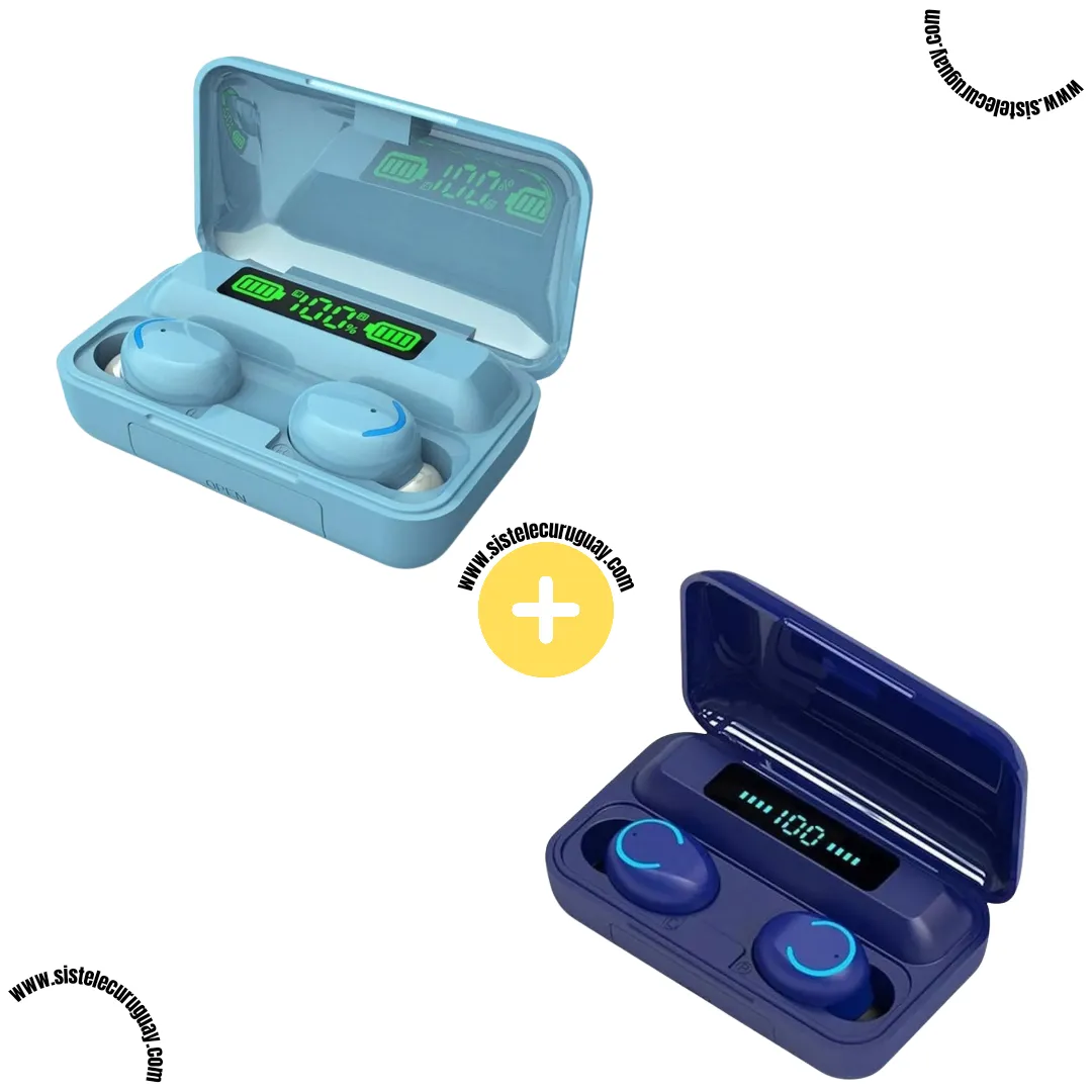 2 Auriculares Inalámbricos F9 con Caja Power Bank, Pantalla LED y Batería de Larga Duración | Bluetooth 5.0
