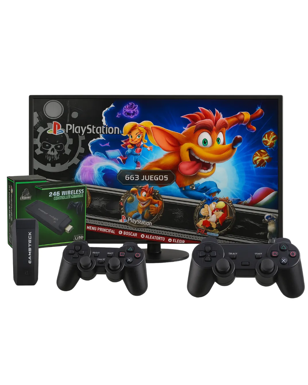 Game Stick M8 PLUS MAX – Consola Retro +21.000 Juegos con 650 Juegos PS1 y Mandos Inalámbricos
