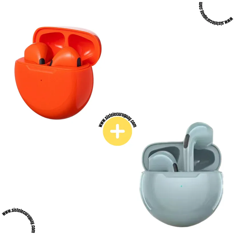 Auriculares Inalámbricos PRO6 (Pack x2) con Bluetooth 5.0, Control Táctil y Caja de Carga | Compatibles con iOS y Android
