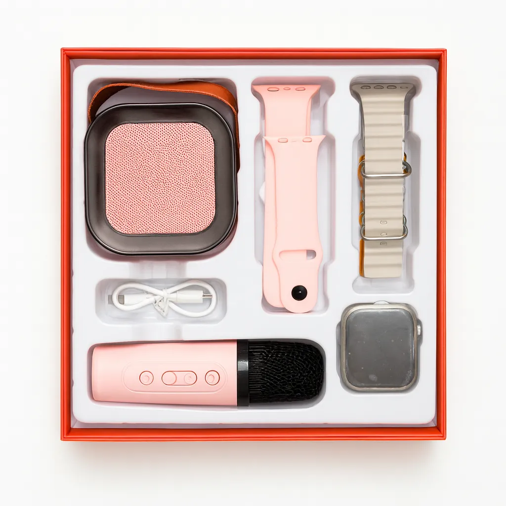 Combo Smartwatch + Micrófono Karaoke + 4 correas intercambiables